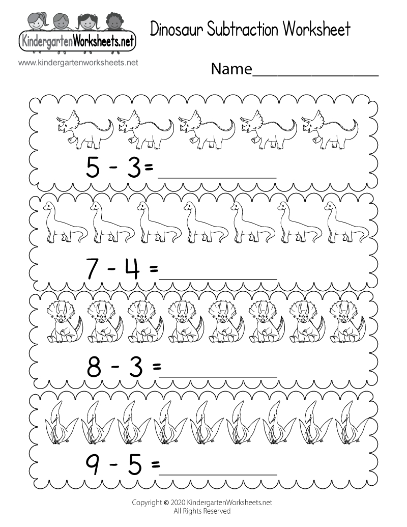 Dinosaur Subtraction Worksheet - Free Printable, Digital, &amp;amp; Pdf intended for Free Dinosaur Math Printables
