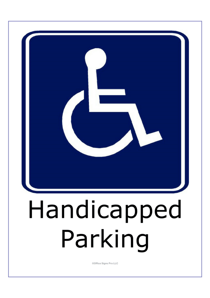 Free Printable Handicap Sign