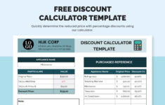 Discount Calculator Template In Excel, Google Sheets – Download with Free Printable Calculator