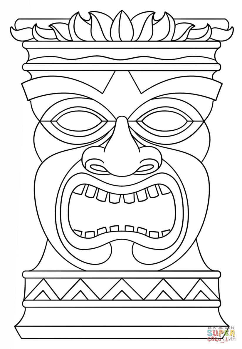 Discover 11 Tiki Masks Ideas | Tiki Mask, Tiki, Tiki Faces And More throughout Tiki Coloring Pages Free Printables