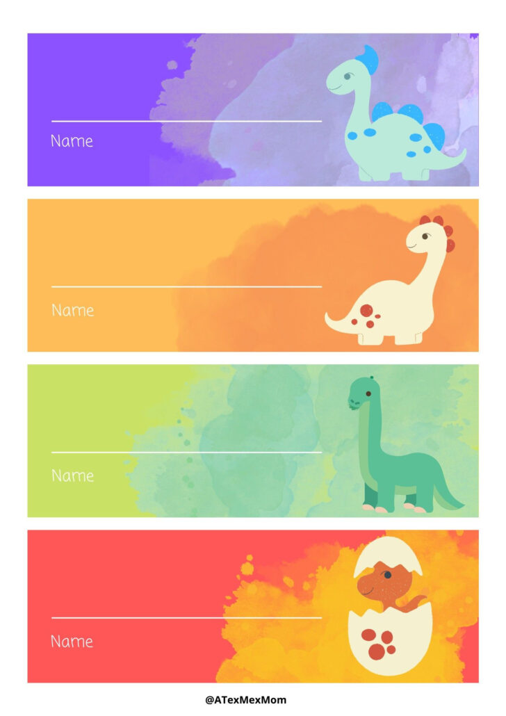 Dinosaur Name Tag Free Printable