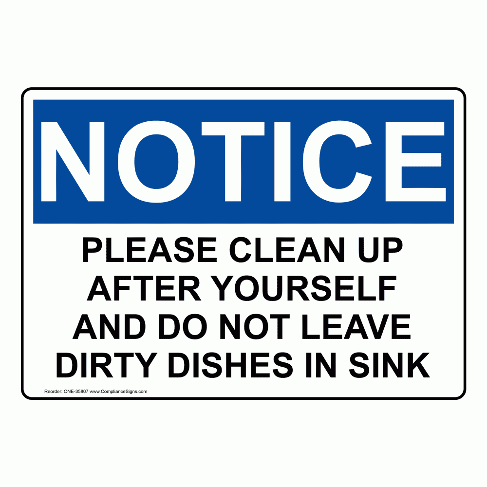 Dish Washing And Hygiene Signs - Many Options - Easy Order inside Free Printable Wash Your Dishes Sign