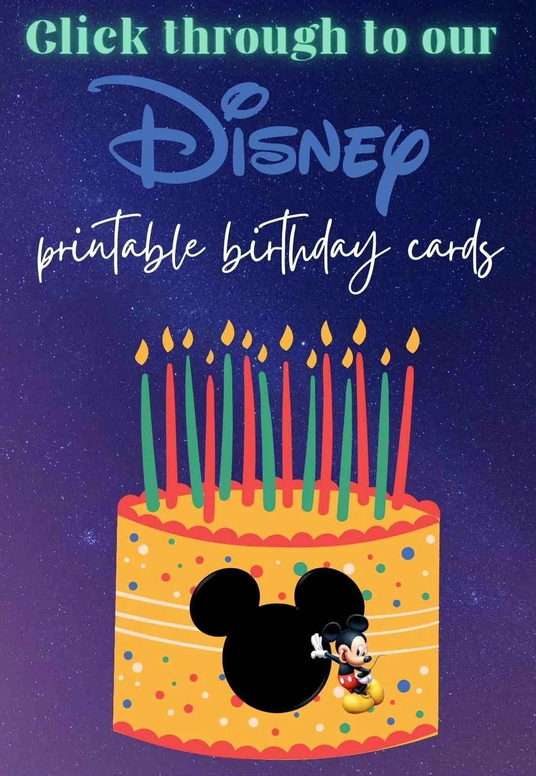 Disney Printable Birthday Cards - Printable Party Favors within Disney Free Printable Birthday Cards
