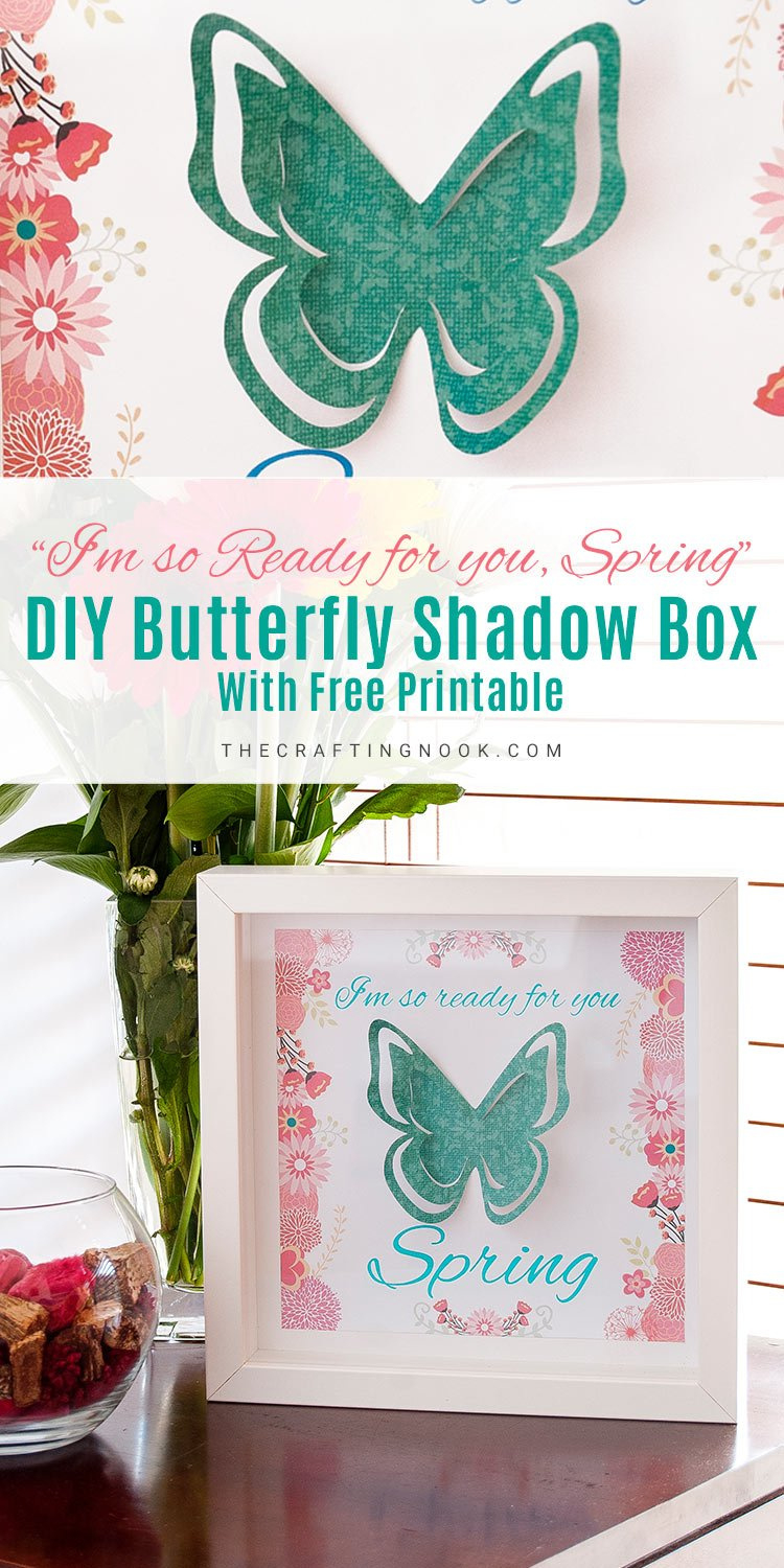 Diy Butterfly Shadow Box With Free Printable - The Crafting Nook within Free Printable Scrapbook Photo Frame Boxes