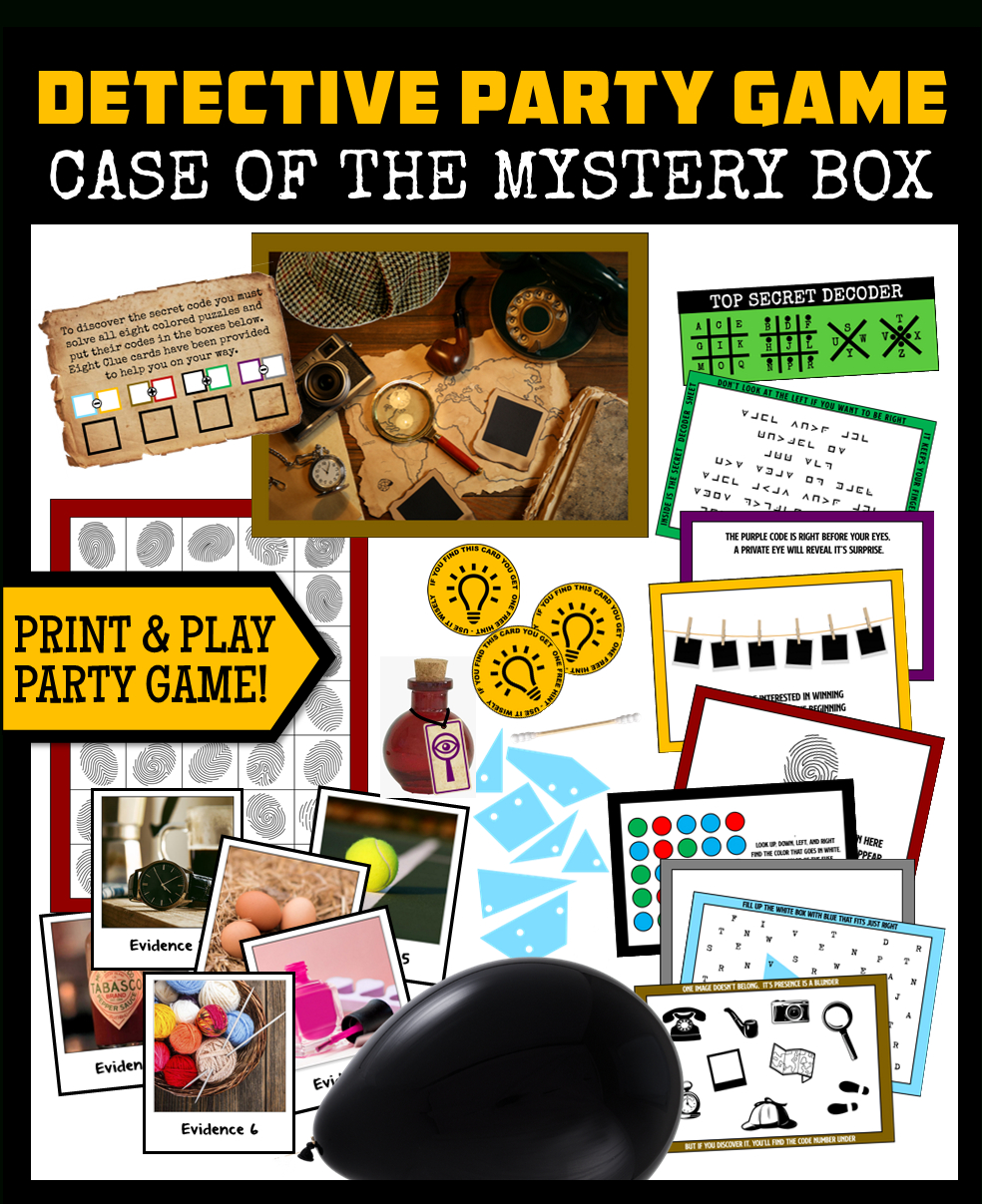 Diy Detective Mystery Party Game - Ages 10-16 - Print &amp;amp; Play! in Free Printable Detective Games