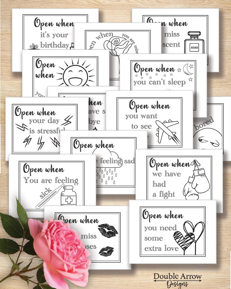 Diy Open When Letters For Boyfriend Or Girlfriend,That Melt Hearts - pertaining to Free Open When Printables