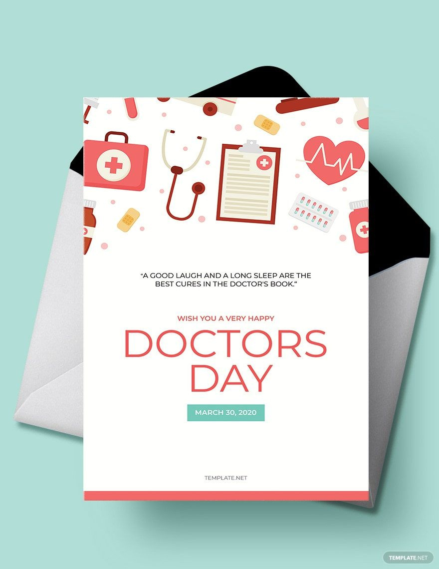 Doctors&amp;#039; Day Greeting Card Template In Psd - Download | Template intended for Free Printable Happy Doctors Day Cards