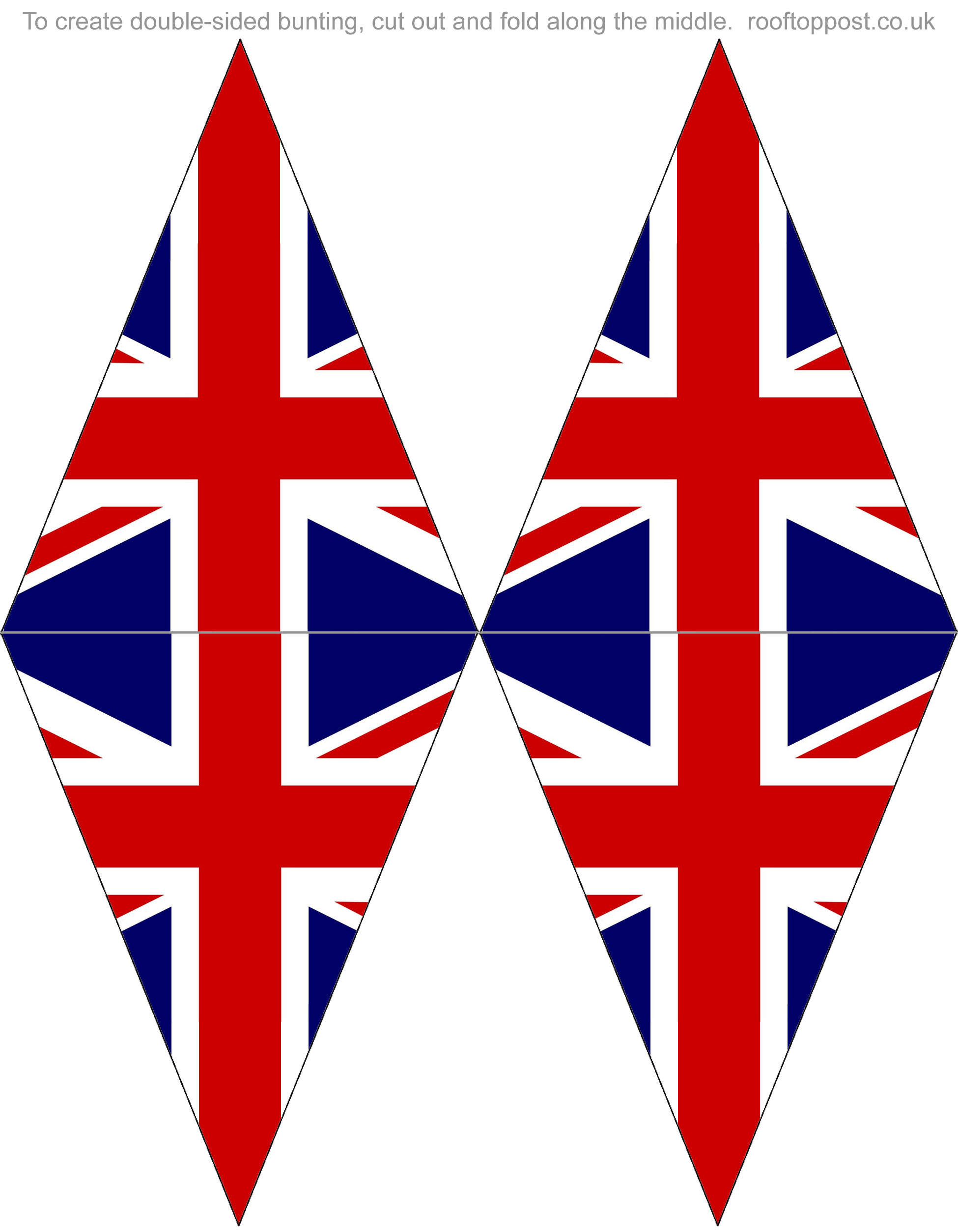 Double-Sided Printable British Flag Bunting - Rooftop Post Printables for Free Printable Union Jack Flag