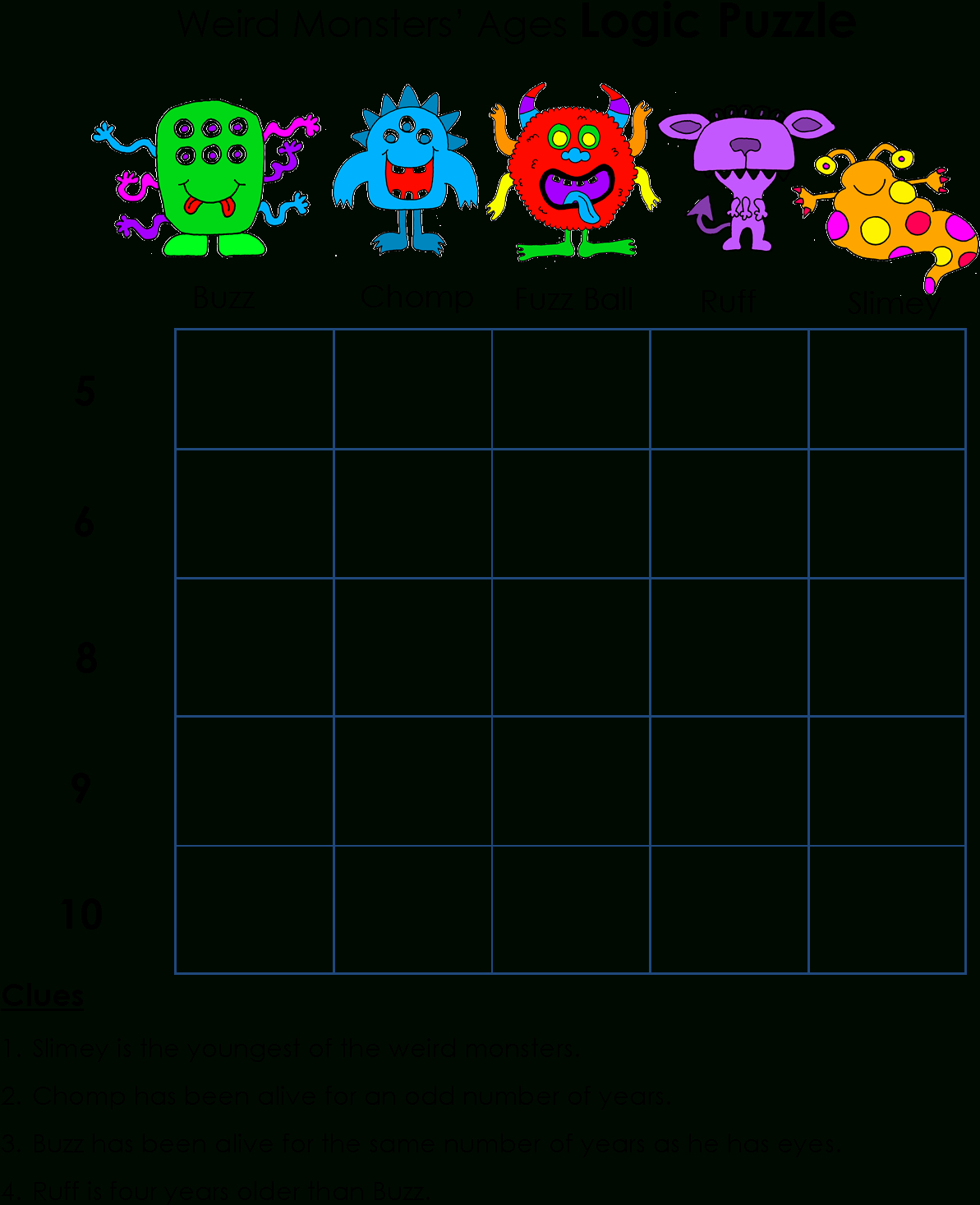 Download Hd Printable Logic Puzzles Kids - - Math Logic Puzzle inside Free Printable Logic Puzzles With Solutions