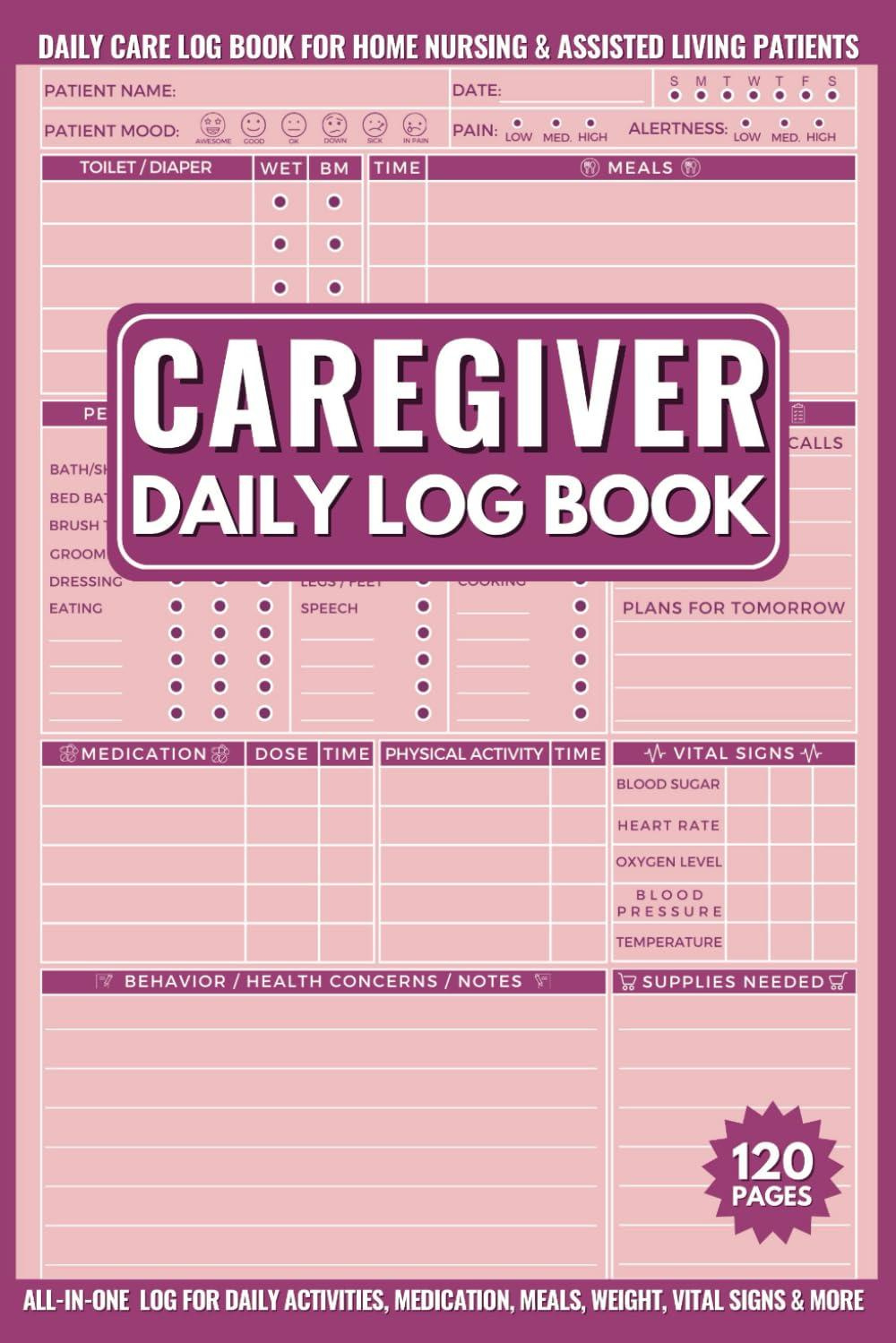 Download (Pdf) Caregiver Log Book: Daily Records Related To Care with regard to Free Printable Caregiver Inservices For Elderly