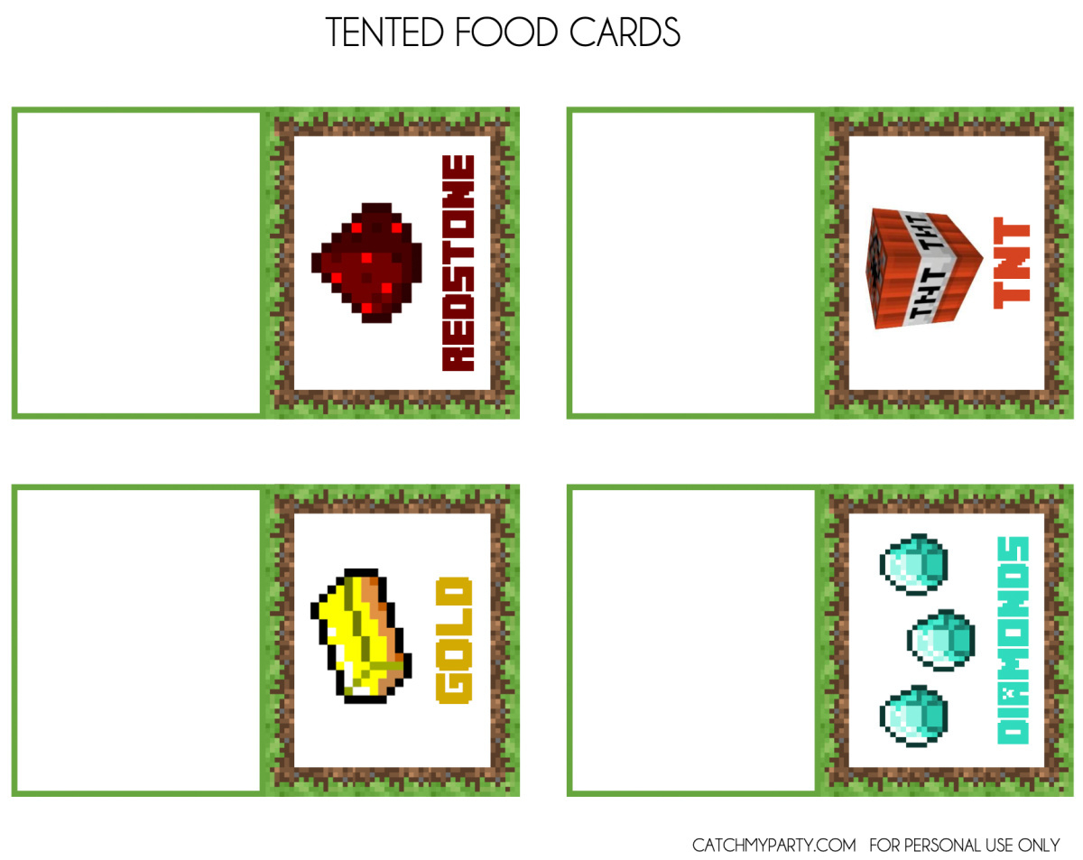 Download These Awesome Free Minecraft Party Printables! | Catch My for Free Minecraft Party Food Printables