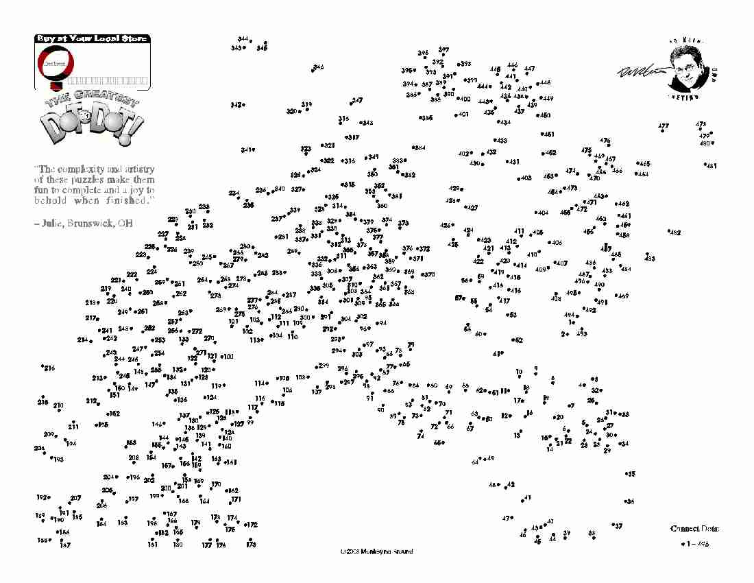 Downloadable Dot-To-Dot Puzzles intended for Dot to Dot Printables Free Difficult