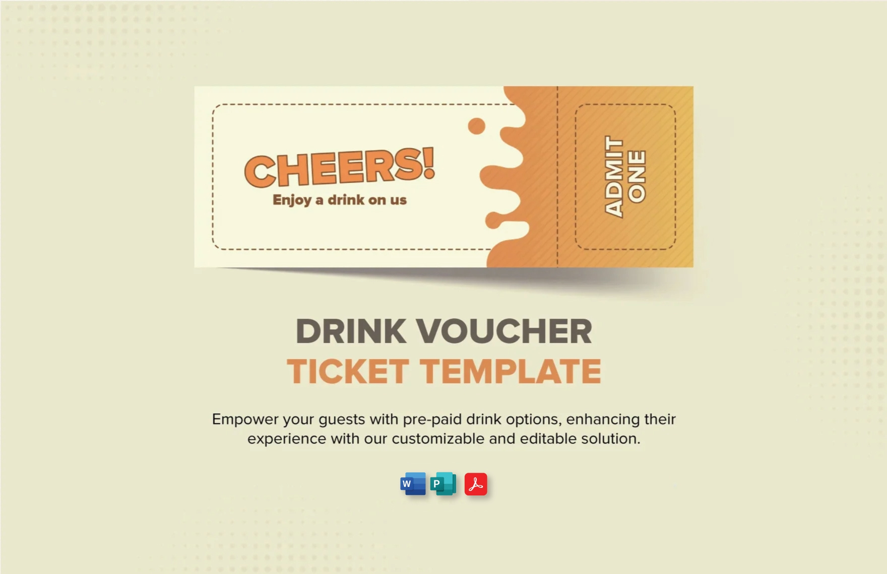 Drink Voucher Ticket Template In Word, Publisher, Pdf - Download in Free Printable Drink Voucher