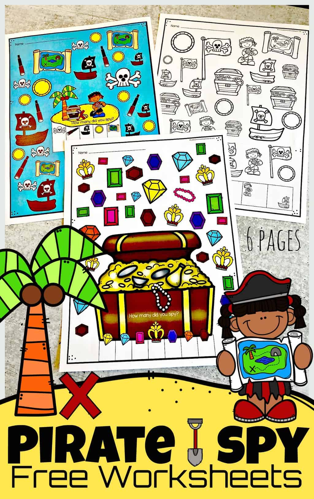 ‍☠️ Free Printable I Spy Pirate Treasure Hunt Game regarding Free Pirate Treasure Hunt Printables