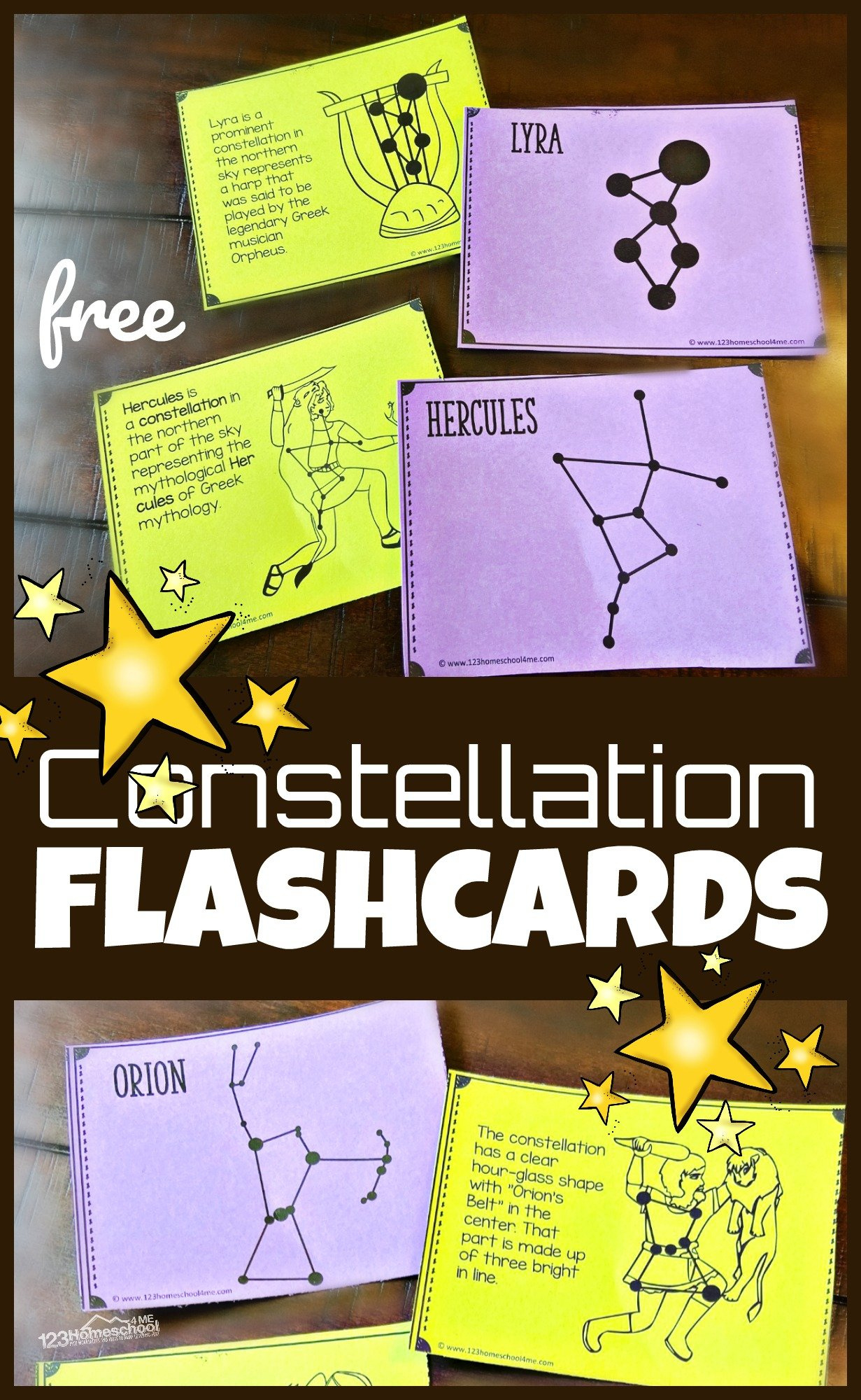 ⭐ Free Printable Constellation Flashcards inside Constellation Printables Free