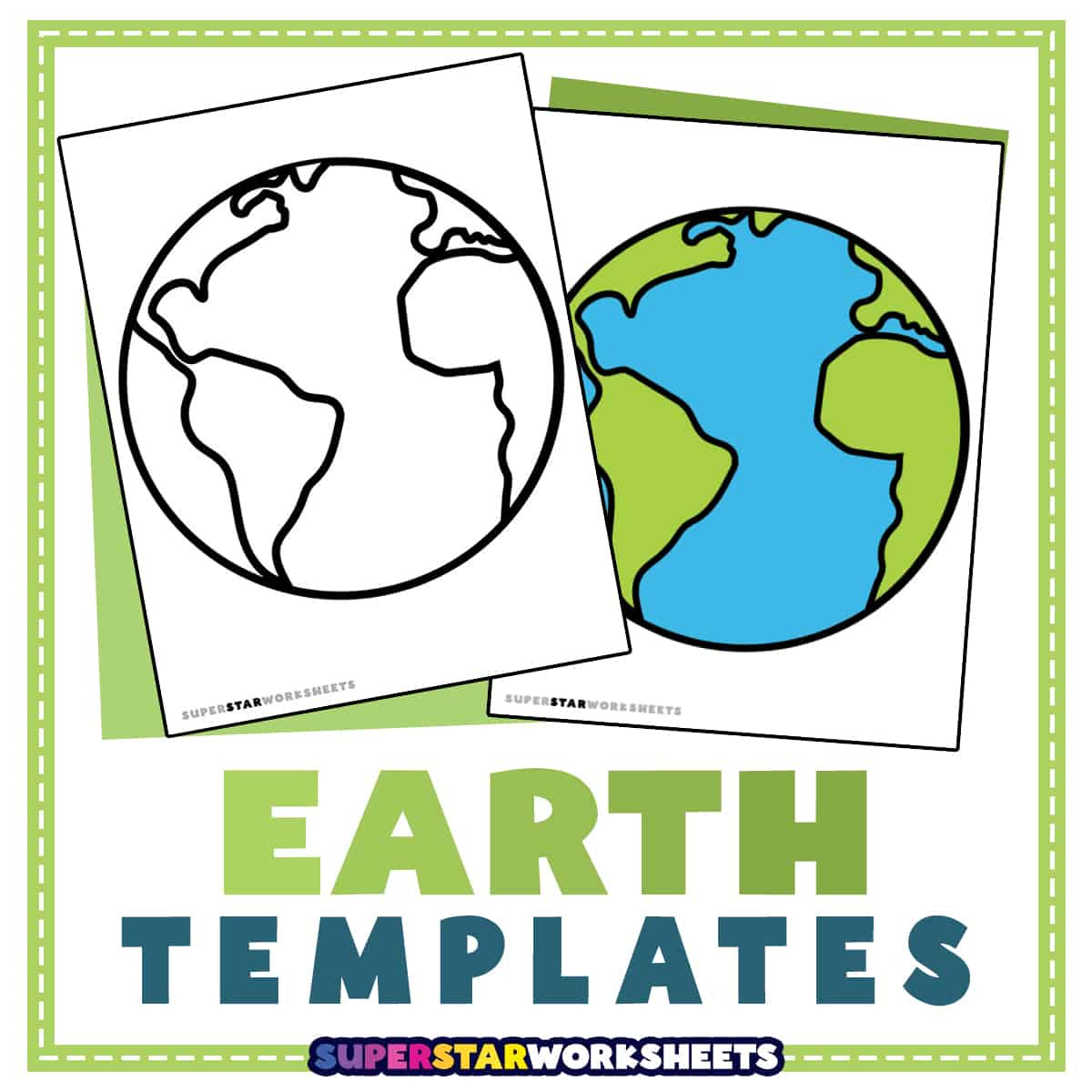 Earth Template (Free Printables) - Superstar Worksheets regarding Free Printable Globe Template