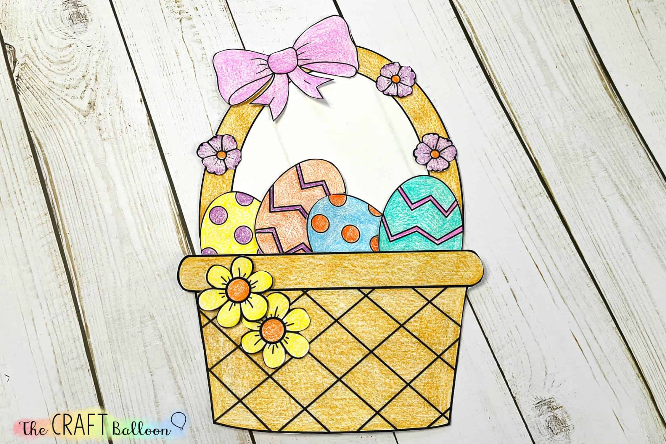easter basket paper craft the craft balloon for printable easter basket Easter Basket Paper Craft - The Craft Balloon for Printable Easter Basket