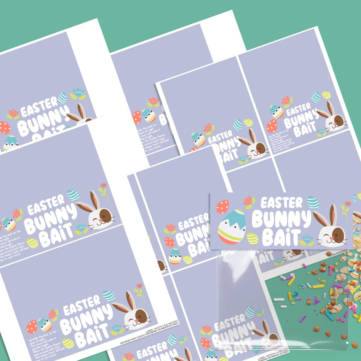 Easter Bunny Bait For Yard Printable Tags And Recipe within Free Printable Easter Bunny Trail Mix Labels