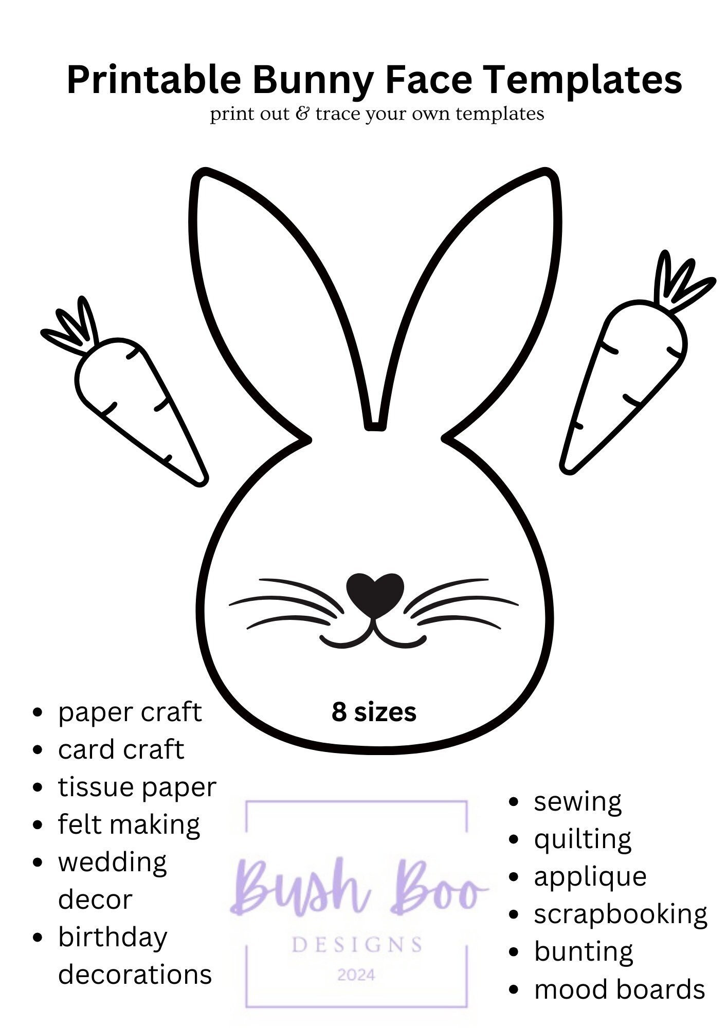 Easter Bunny Face Templates Print Out 4 Page Bunny Face Template in Printable Easter Bunny Face Cutout