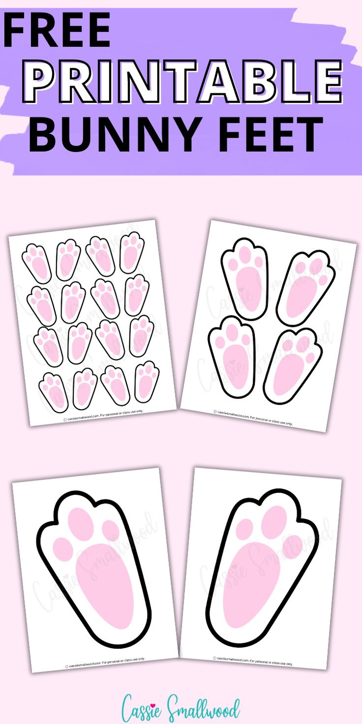 Easter Bunny Footprints Free Printable intended for Free Printable Bunny Feet Template