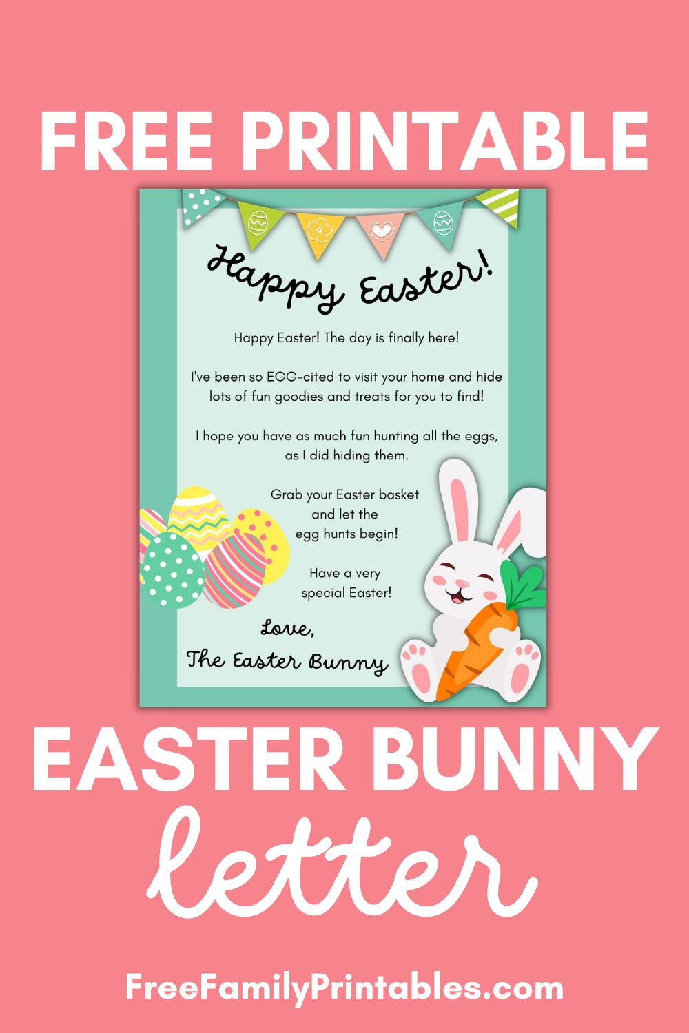 Easter Bunny Letter Free Printable - Making Frugal Fun pertaining to Free Printable Easter Bunny Letters
