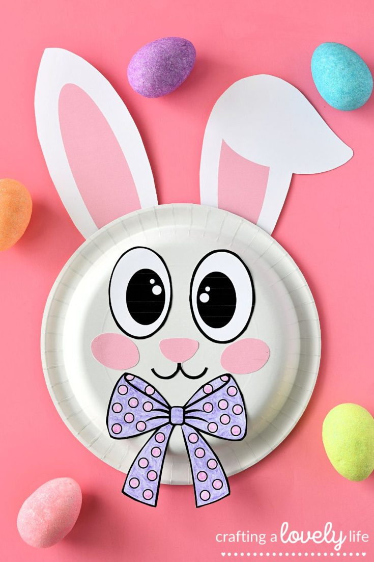 Easter Bunny Paper Plate Craft With Free Printable inside Free Printable Easter Bunny Face Templates