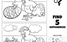 Easter Chicks Spot The Differences Coloring Game Variations Find pertaining to Free Printable Easter Spot The Difference