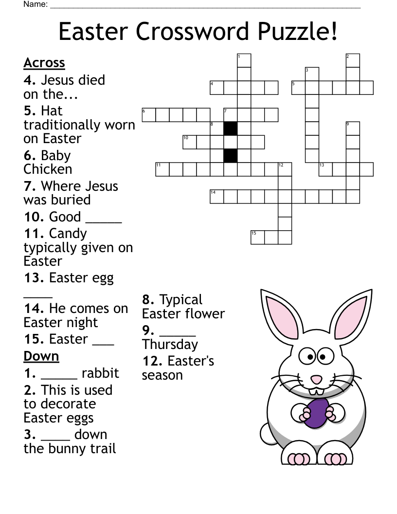 Easter Crossword Puzzle! - Wordmint within Easter Crossword Puzzle Free Printable