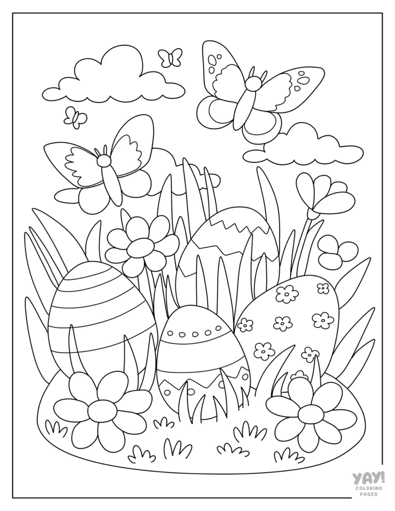 Easter Egg Coloring Pages (Free Printables) in Free Printable Easter Eggs Coloring Pages in Spanish