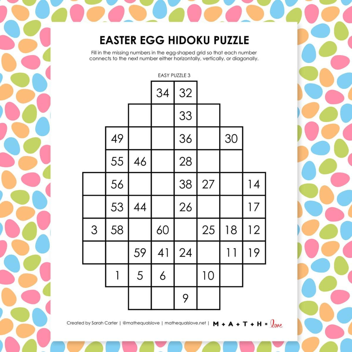 easter egg hidoku puzzles math love inside free printable easter logic grid puzzles with answers Easter Egg Hidoku Puzzles | Math = Love inside Free Printable Easter Logic Grid Puzzles with Answers