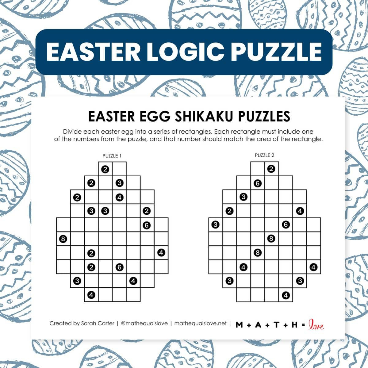 easter egg shikaku puzzles math love with regard to free printable easter logic grid puzzles with answers Easter Egg Shikaku Puzzles | Math = Love with regard to Free Printable Easter Logic Grid Puzzles With Answers