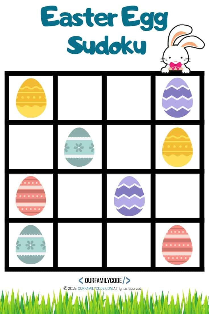Easter Egg Sudoku Puzzle – Lesson Plans for Free Printable Easter Logic Puzzle