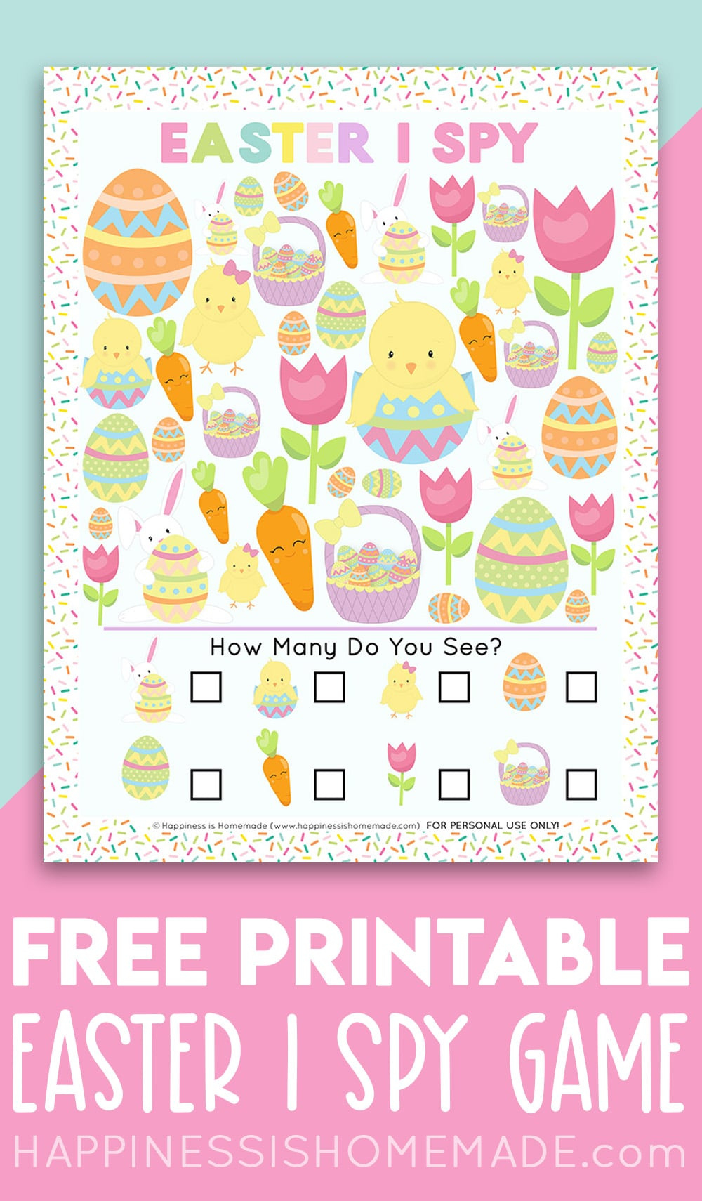 Easter I Spy Printable Game - Happiness Is Homemade within Free Printable Easter Hidden Pictures