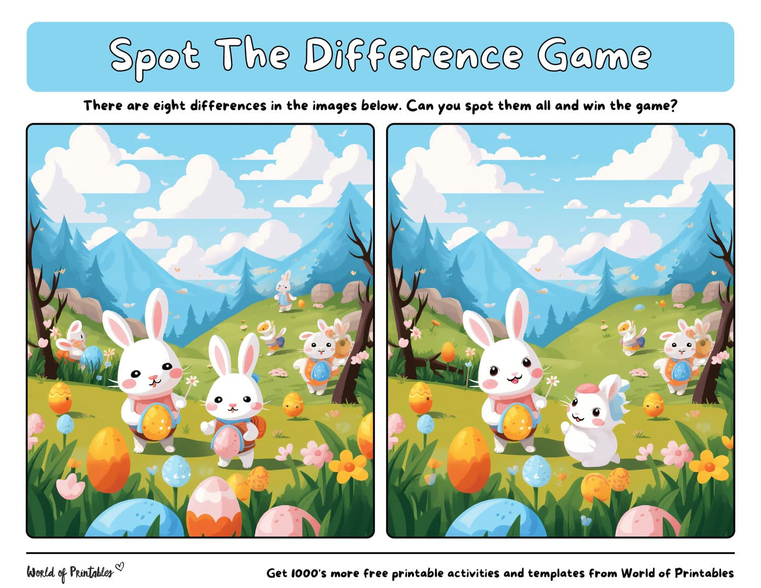 Easter Spot The Difference Games - World Of Printables pertaining to Free Printable Easter Spot the Difference in Color