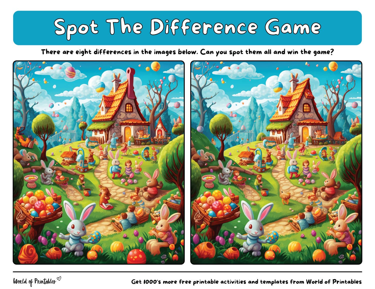 Easter Spot The Difference Games - World Of Printables throughout Free Printable Easter Spot The Difference In Color