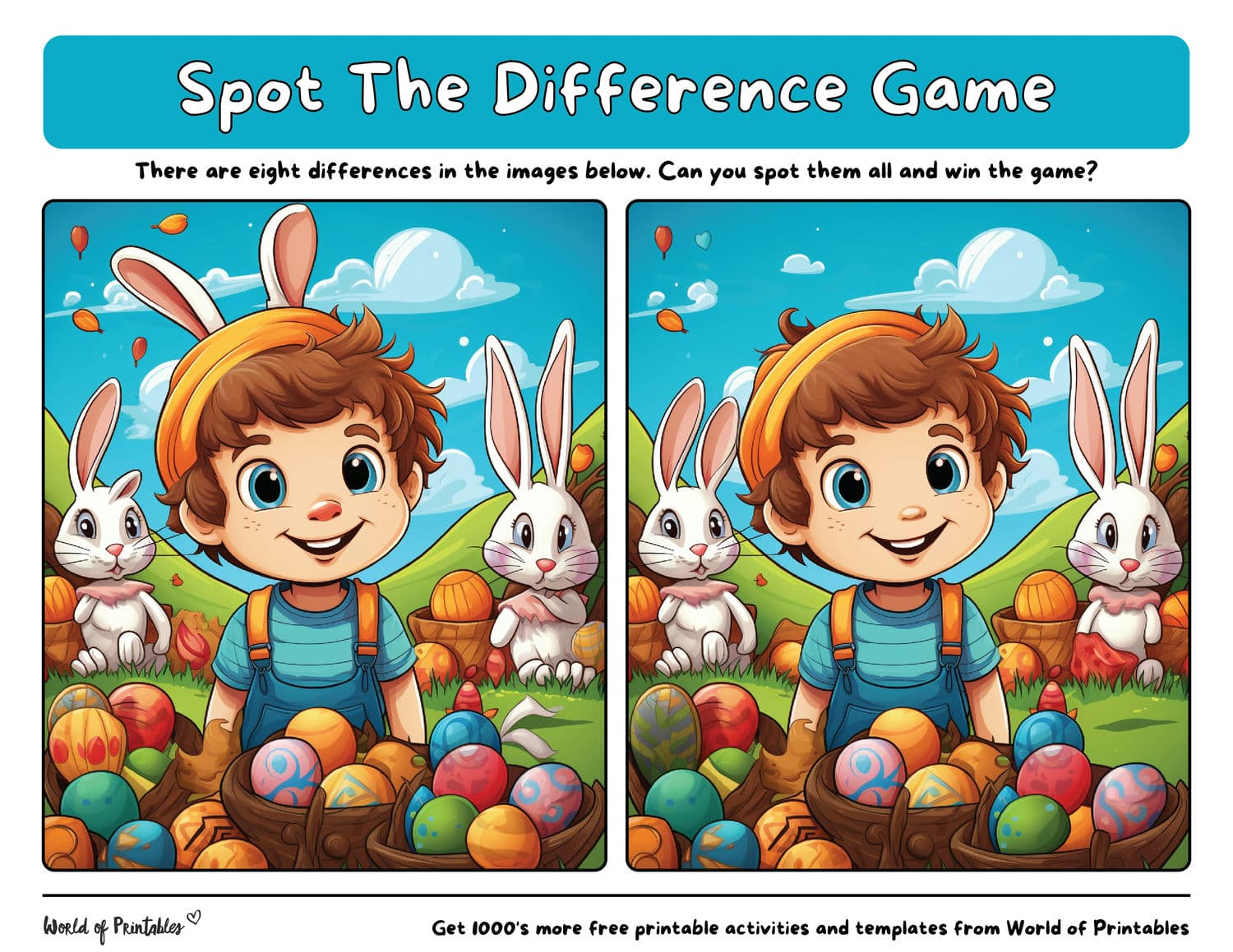 Easter Spot The Difference Games - World Of Printables within Free Printable Easter Spot The Difference In Color