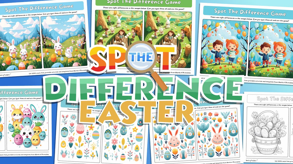 Easter Spot The Difference Games - World Of Printables within Free Printable Easter Spot The Difference In Color