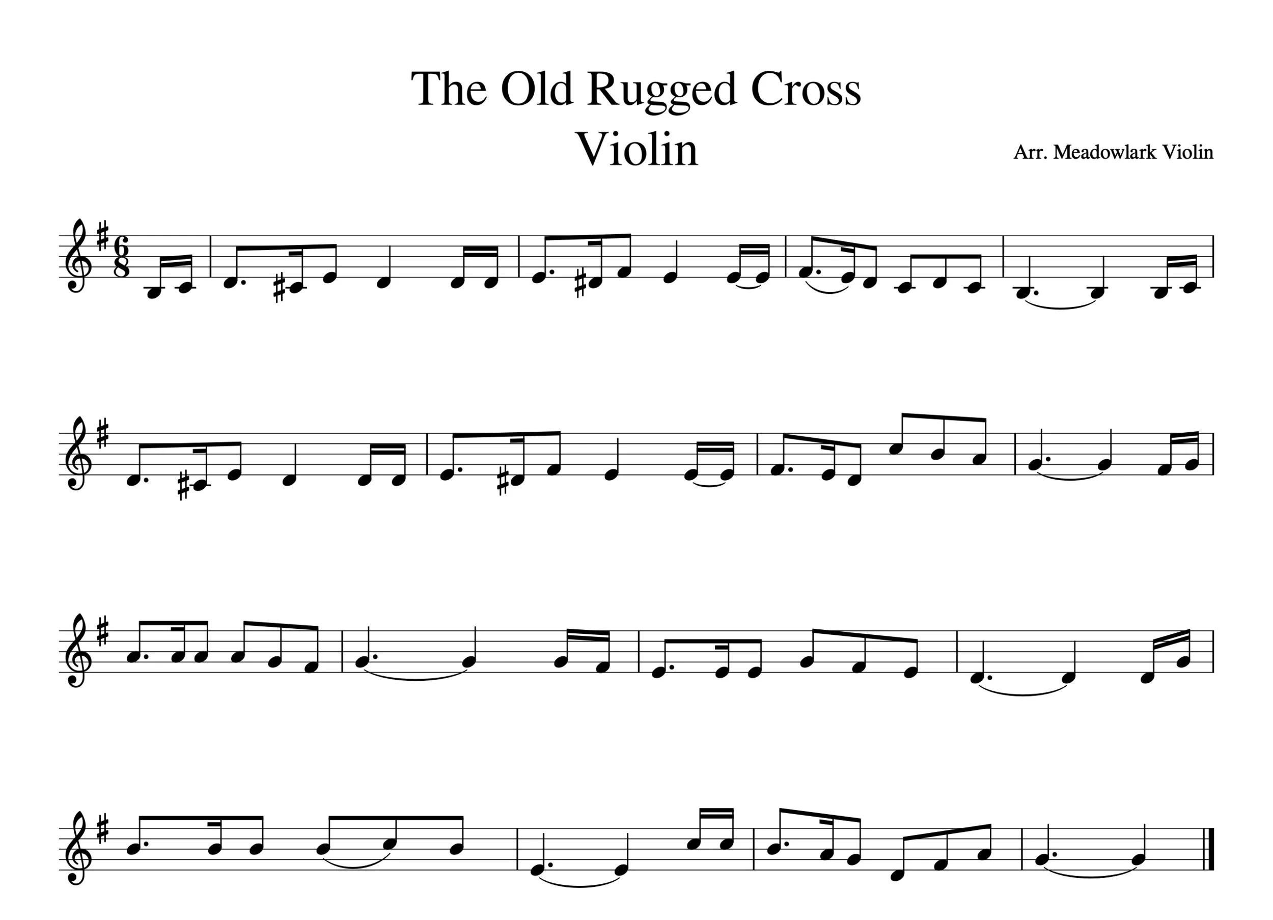 Easy Hymns For Violin (Free Sheet Music) — Meadowlark Violin Studio intended for Free Printable Christian Sheet Music