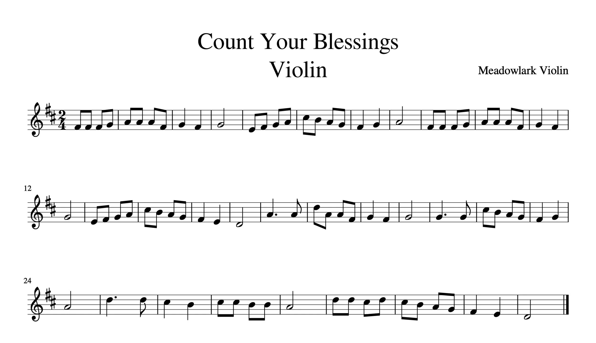Easy Hymns For Violin (Free Sheet Music) — Meadowlark Violin Studio with Free Printable Christian Sheet Music
