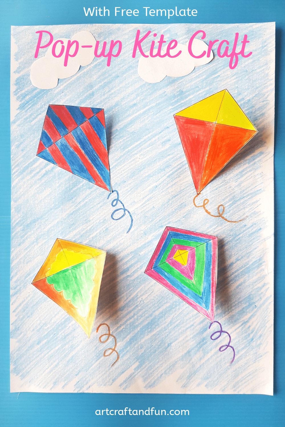 Easy Pop Up Kite Craft - throughout Free Kite Printables