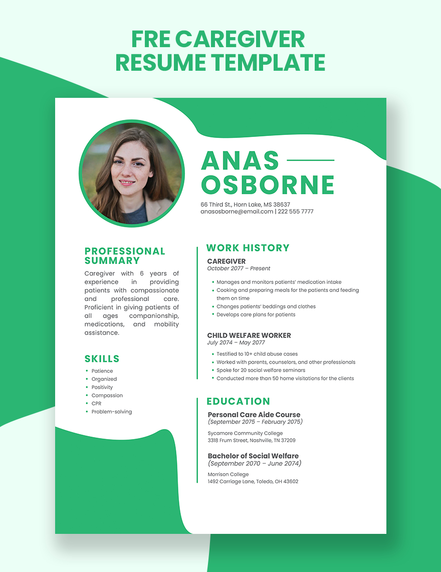 editable caregiver resume templates in word to download throughout free printable home health inservices Editable Caregiver Resume Templates In Word To Download throughout Free Printable Home Health Inservices