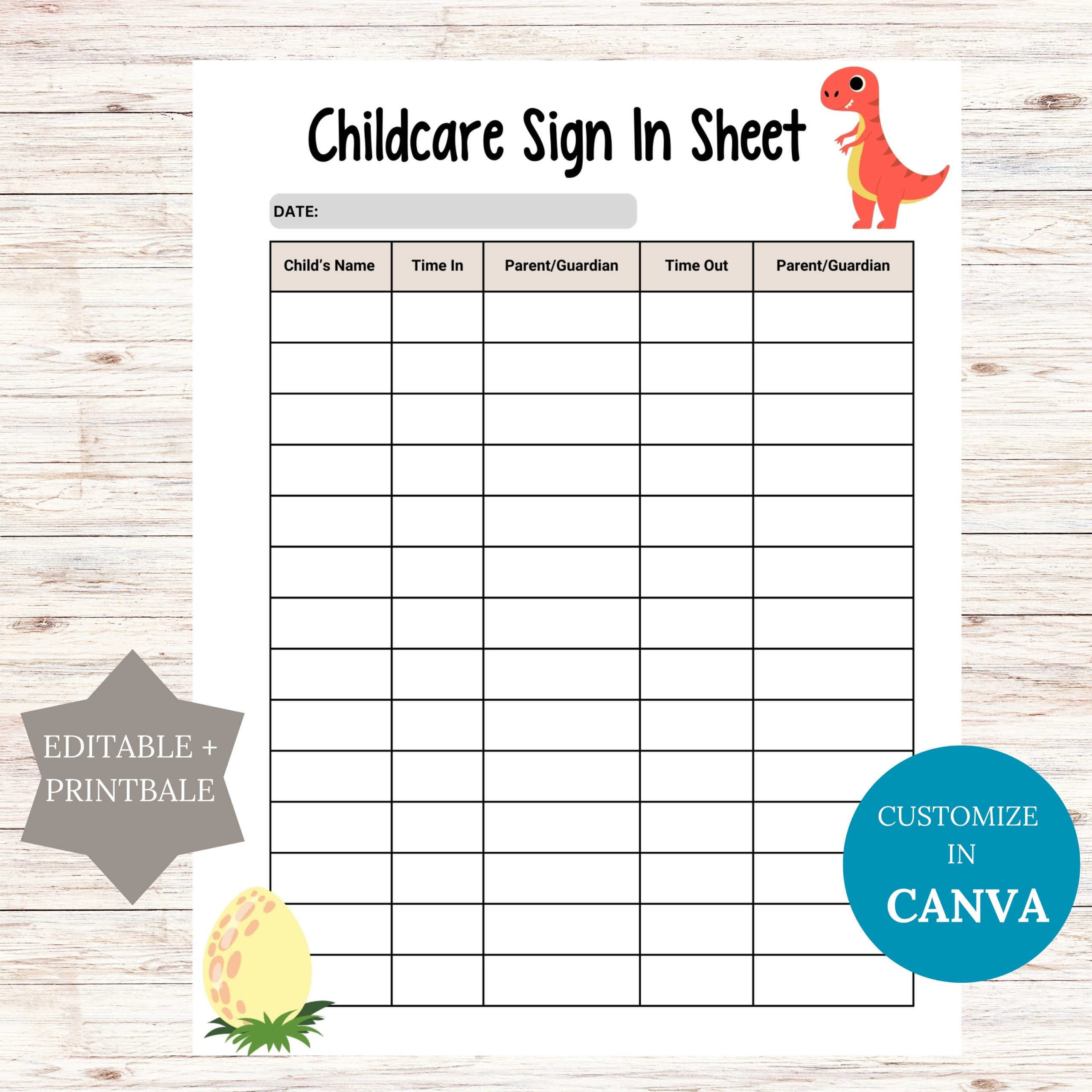 Editable Childcare Sign In Sheet Printable intended for Free Printable Sign In And Out Sheets For Daycare