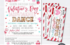 Editable Daddy Daughter Dance Flyer And Ticket Combo, Valentine'S inside Free Father Daughter Dance Flyer Templates