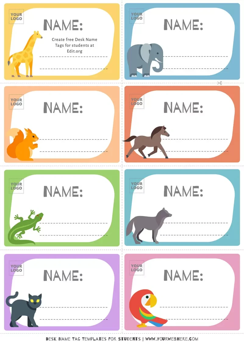 Editable Desk Name Tags For Students in Free Printable Student Name Desk Plates