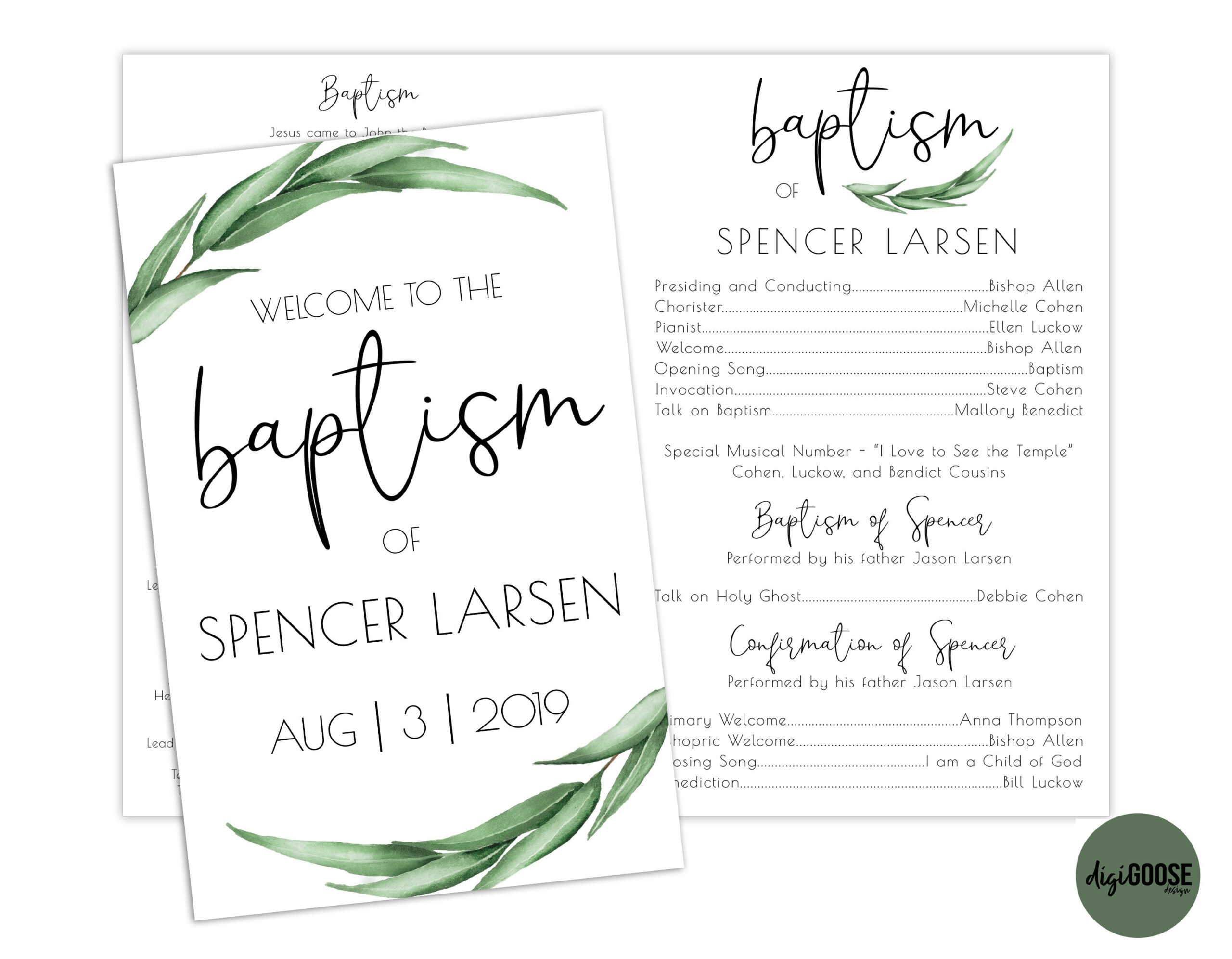 Editable, Lds Baptism Program Template, Printable Baptism Program throughout Lds Program Templates Free