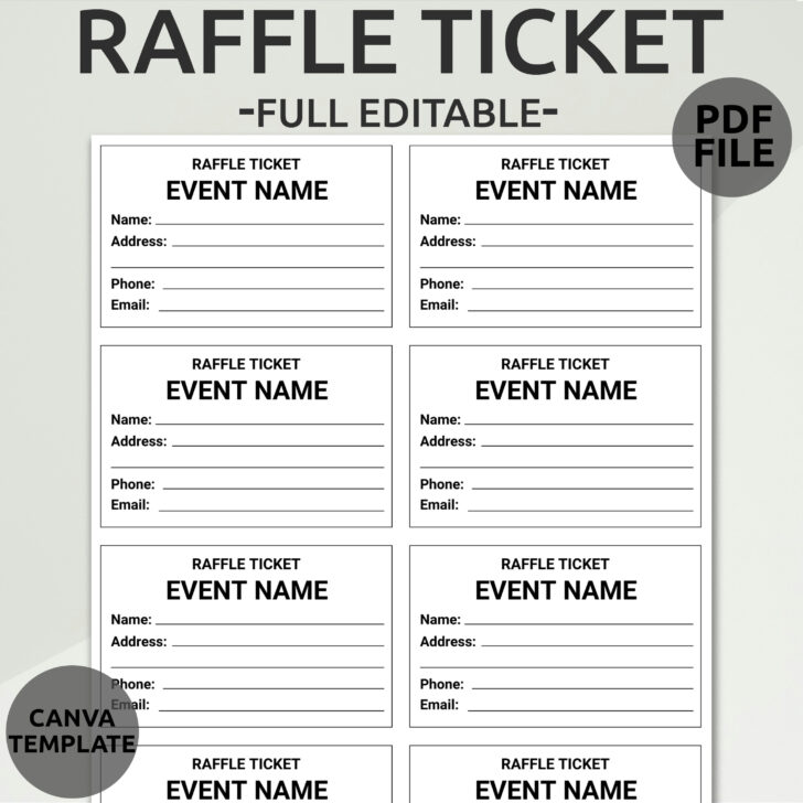 Raffle Ticket Templates Free