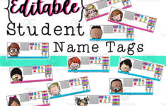Editable Student Desk Name Tags inside Free Printable Student Name Desk Plates