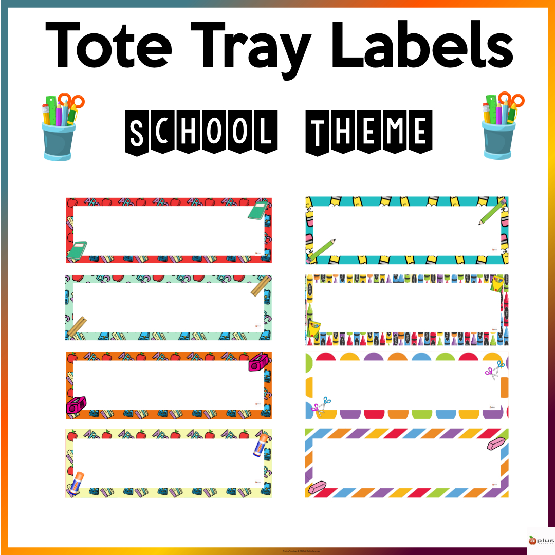 Editable Tote Tray Labels School Theme | Madeteachers pertaining to Free Printable Tray Labels