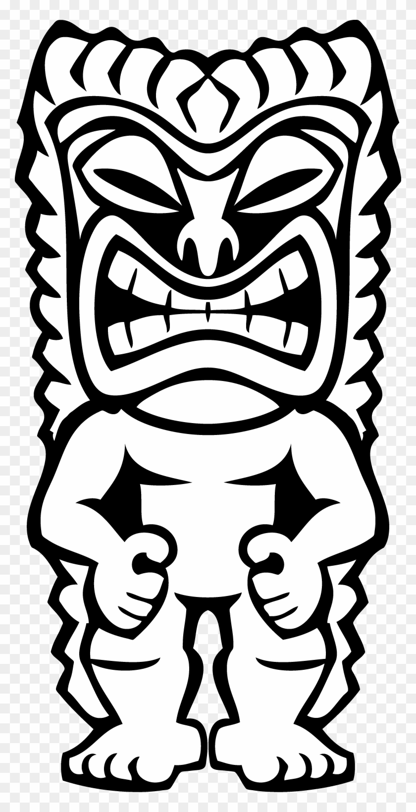 Elegant Hawaiian Clip Art Black And White - Tiki Face Coloring inside Tiki Coloring Pages Free Printables