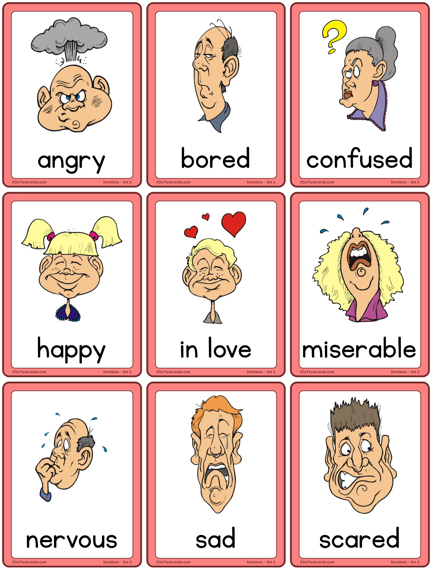 Emotions Flashcards For Adults – Esl Flashcards for Free Printable Esl Flashcards For Adults